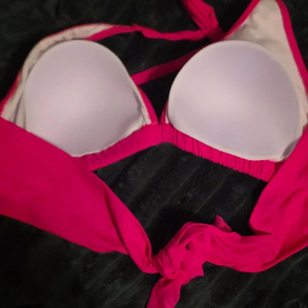 NWT Torrid Hot Pink Halter Bikini Top SIZE 3 - Picture 5 of 5